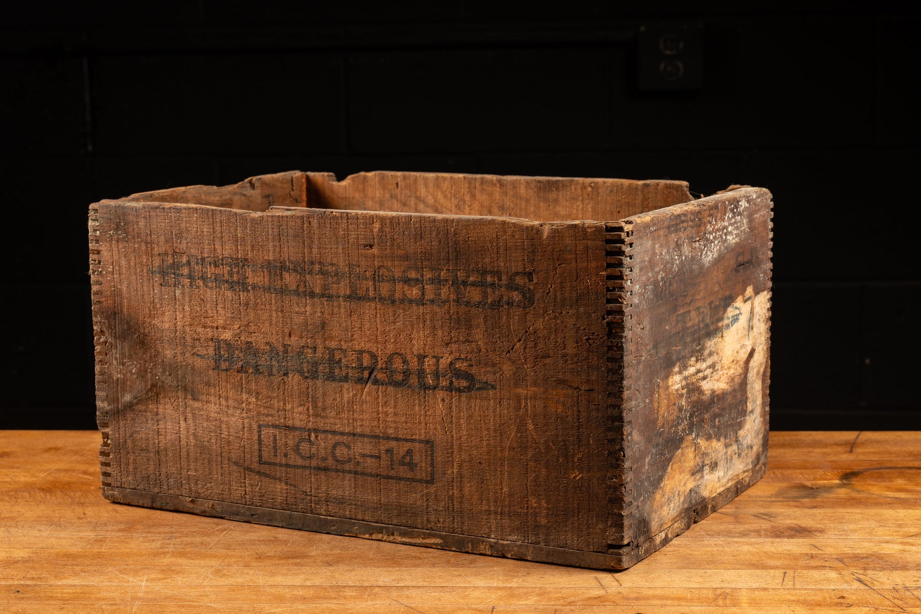 Antique Wooden Explosives Shipping Crate – Industrial Artifacts