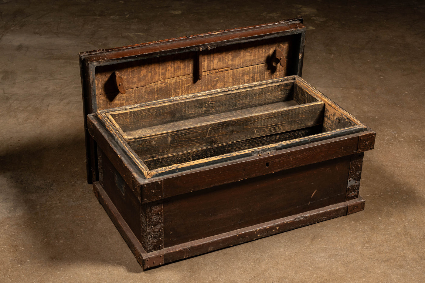 Early American Wooden Trunk