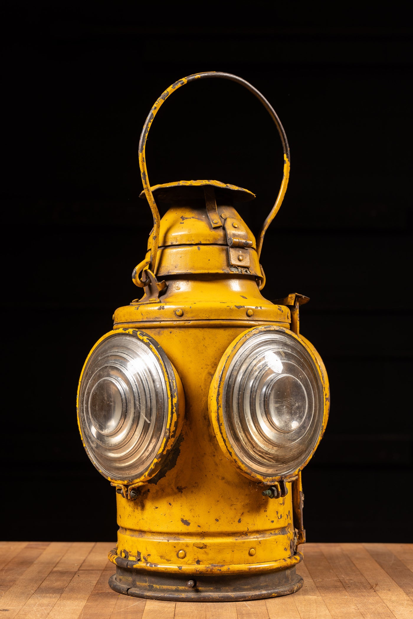 Early 20th Century Railroad Lantern with Fresnel Lenses