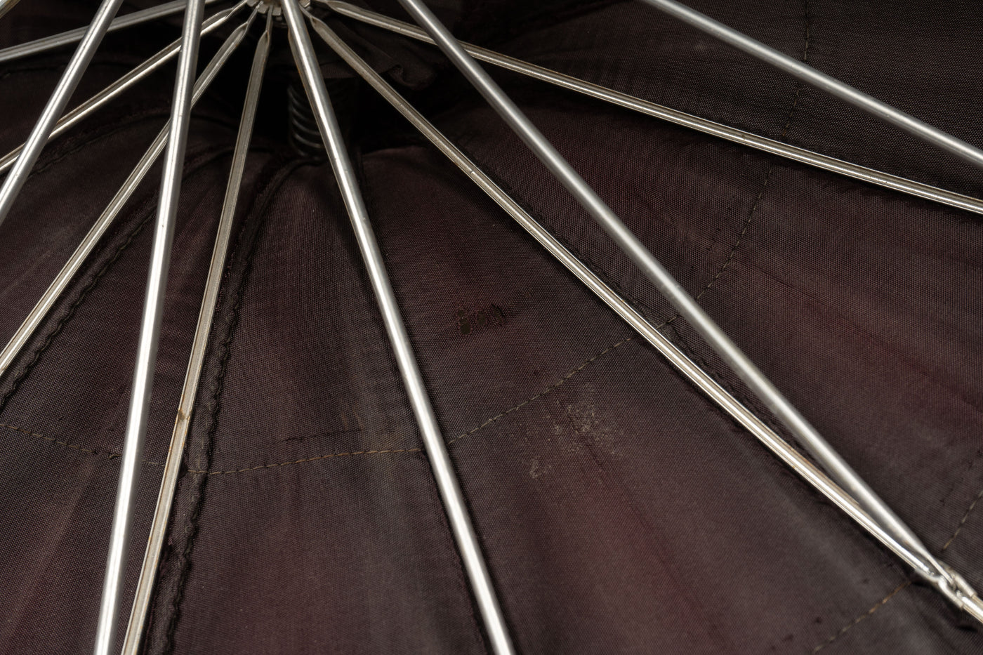 Early 20th Century Frilled Italian Parasol in Plum