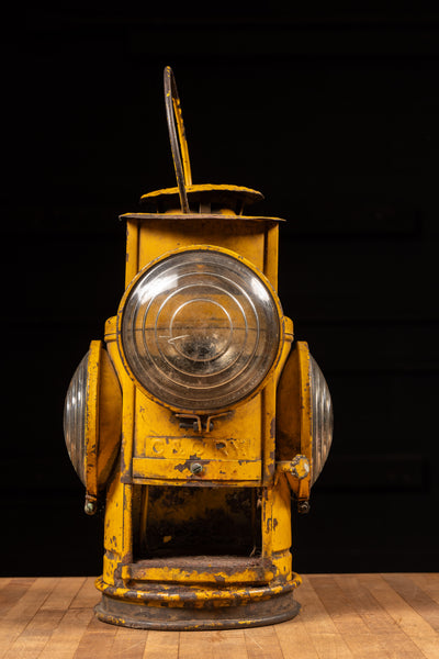 Early 20th Century Railroad Lantern with Fresnel Lenses