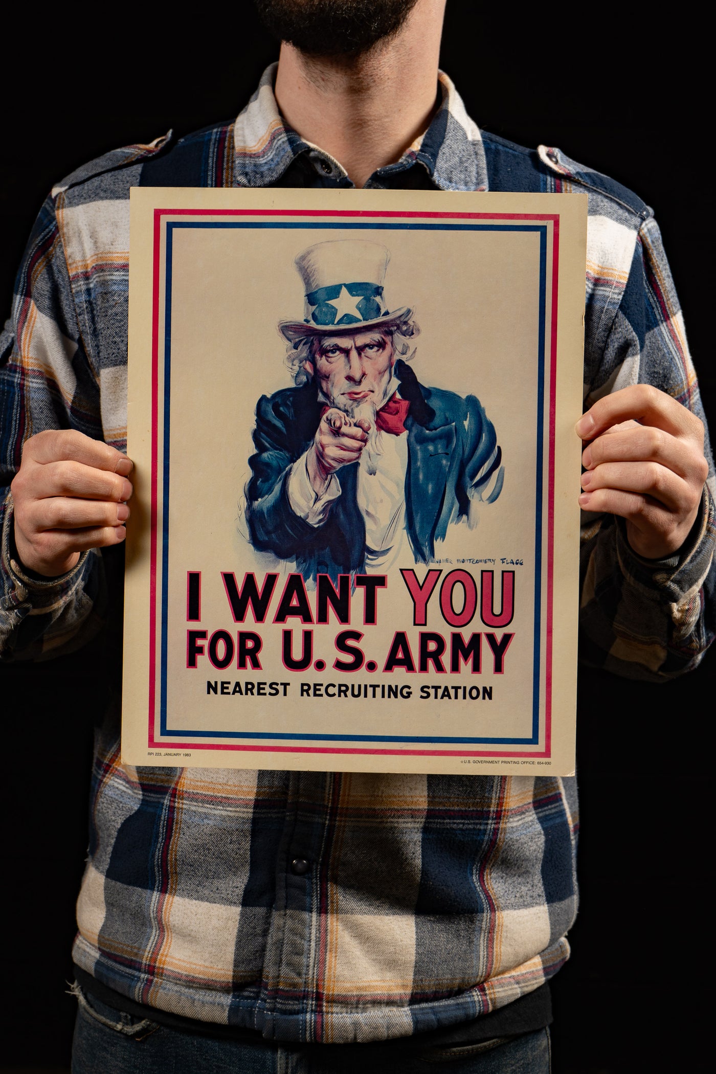 c. 1980s "I Want You" Uncle Sam Poster Reproduction