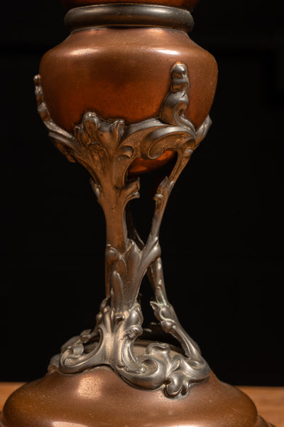 Early 20th Century Art Nouveau Copper and Silvered Pewter Trophy Cup