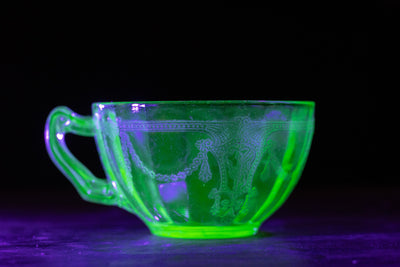 Antique Uranium Glass Saucer Cup