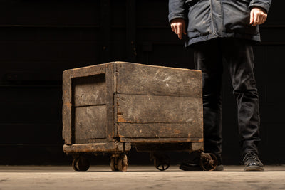 Early American Wooden Rolling Crate