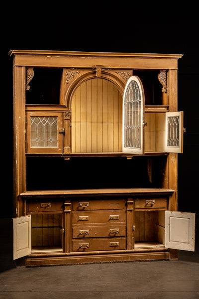 Early Rustic Painted Hutch