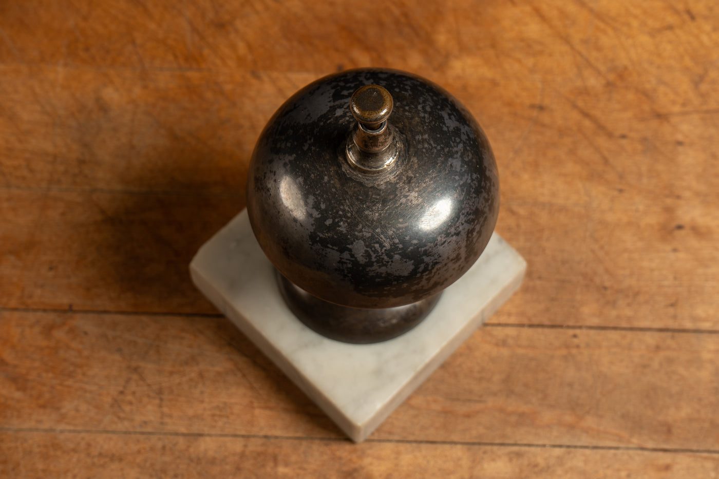 Early 20th Century Brass Concierge Bell on Marble Base