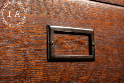 Antique Oak Filing Cabinet with Japanned Hardware