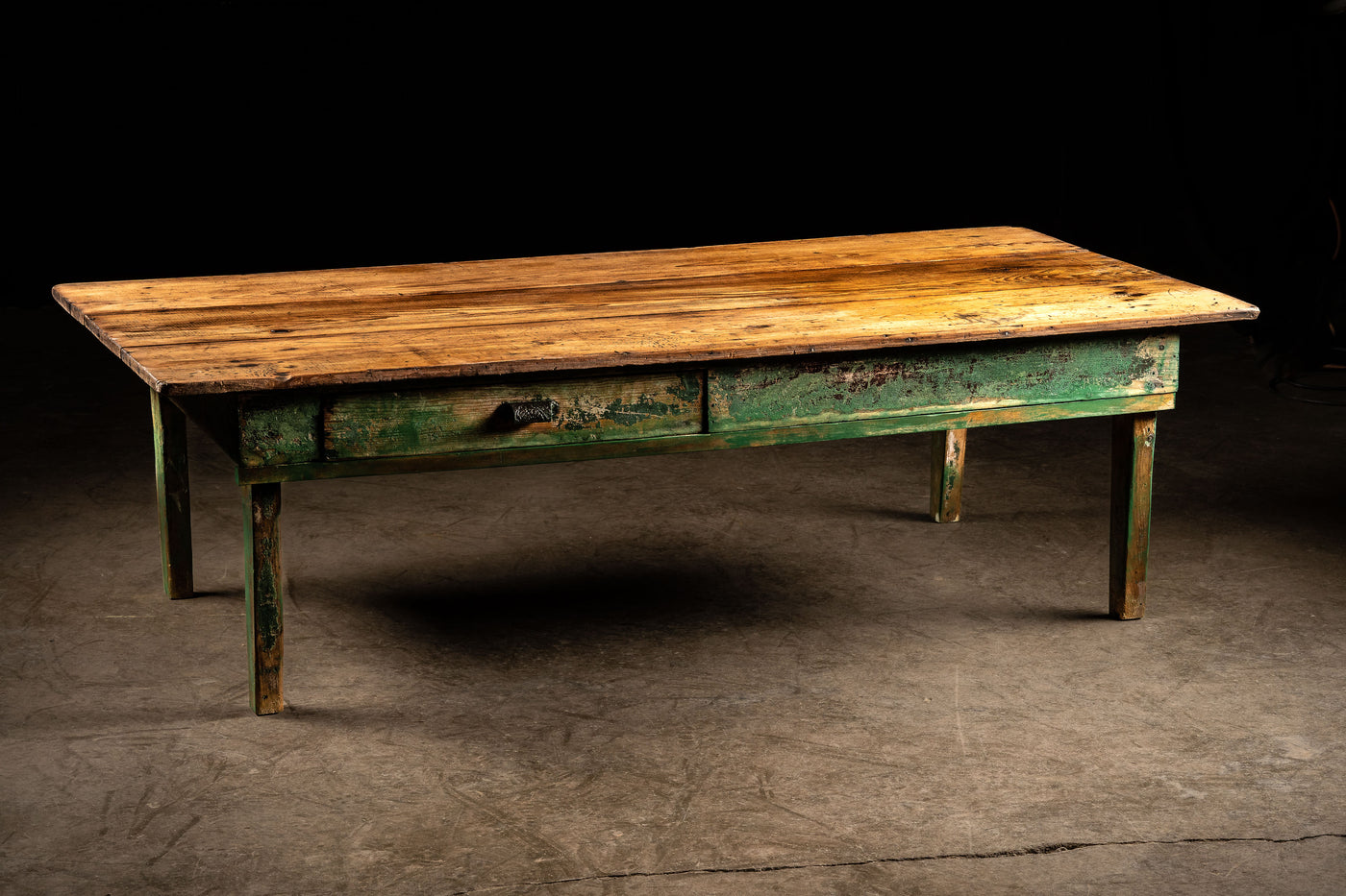 Vintage Farmhouse Coffee Table With Patina