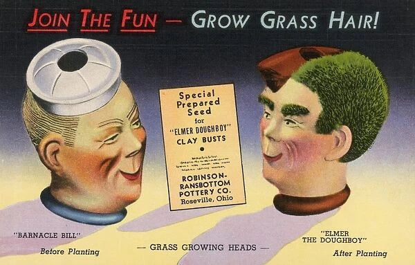 Vintage "Elmer the Doughboy" Grass Growing Head