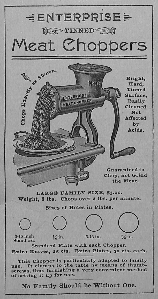 Late 19th Century Enterprise Tinned No. 10 Meat Chopper