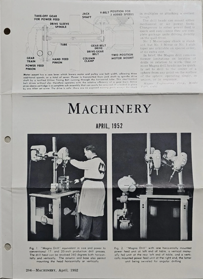 Vintage Gang Drill Salesman Sample by Magna