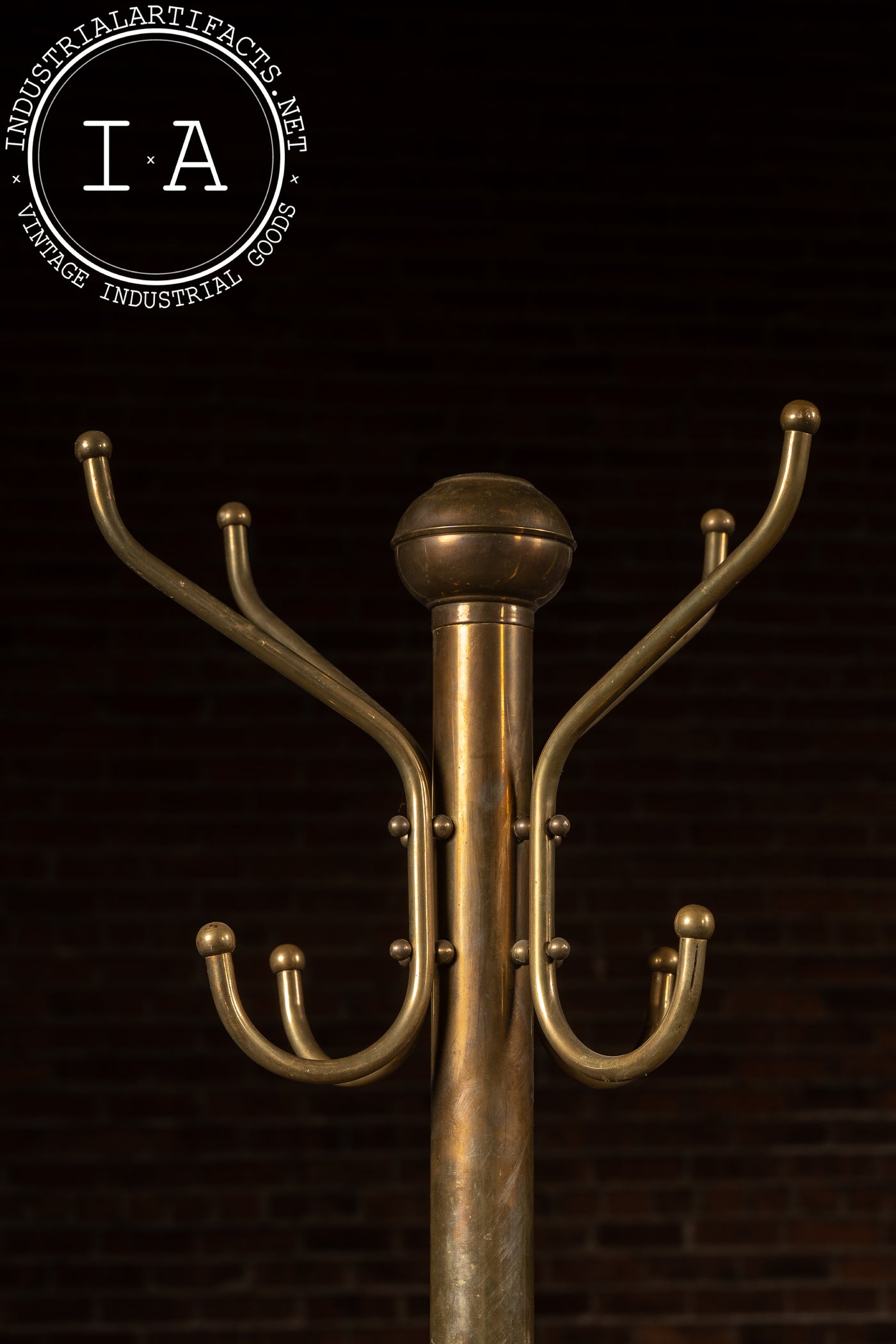 c. 1920 Brass Art Deco Coat Tree