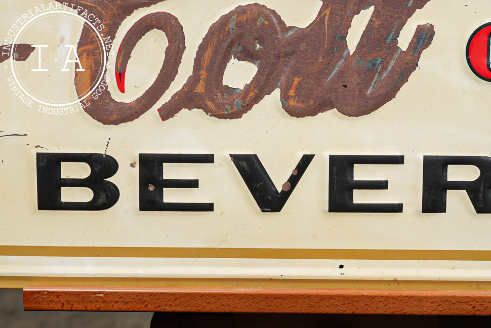Vintage Cott Quality Beverages Embossed Tin Lithograph Sign