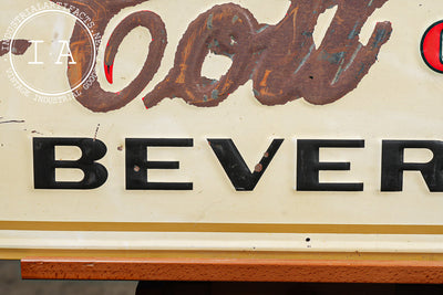 Vintage Cott Quality Beverages Embossed Tin Lithograph Sign