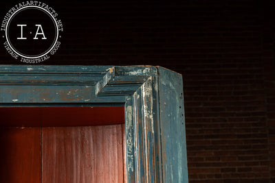 Primitive Chippy Corner Cupboard in Blue