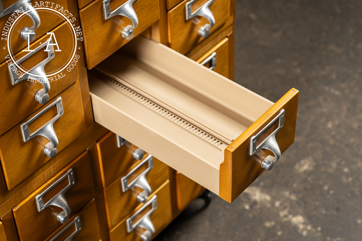 Mid-Century 30-Drawer Library Card Catalog Cabinet