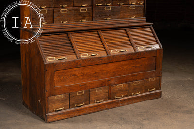 Early 20th Century Oak Parts Cabinet by W. C. Heller