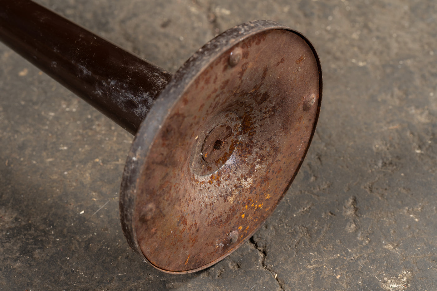 Mid-Century Industrial Chrome & Enamel Standing Ashtray
