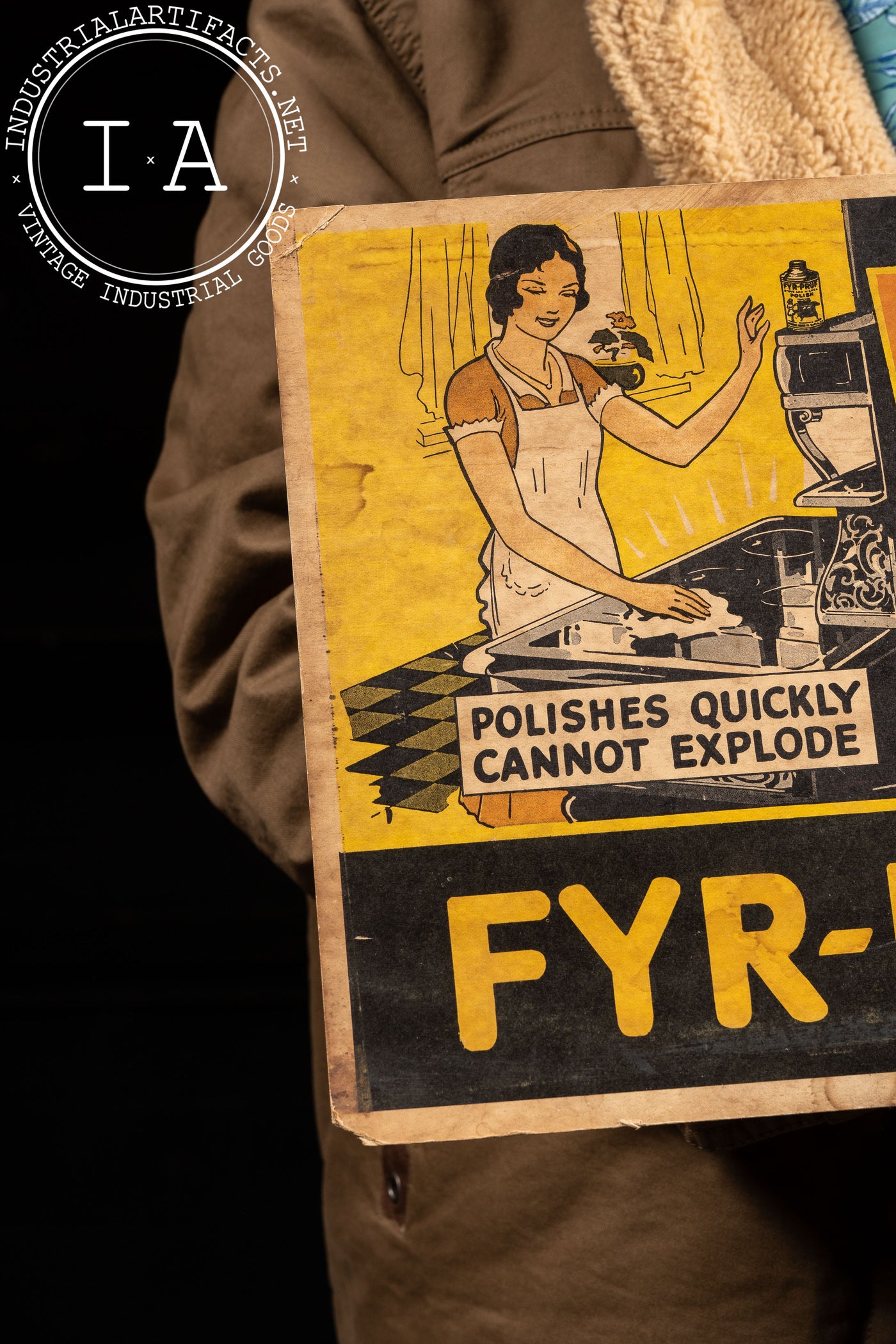 Vintage Fyr-Pruf Stove Polish Cardstock Ad