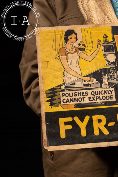 Vintage Fyr-Pruf Stove Polish Cardstock Ad