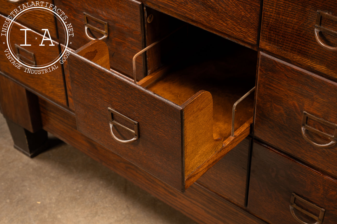 Early Haberdashery Oak and Glass Display Case with Drawers