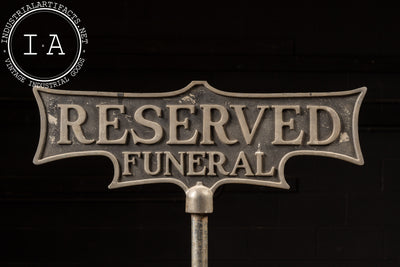 Early 20th Century Cast Iron Funeral Parking Sign