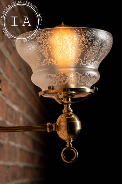 Victorian Revival Figural Brass Wall Sconce with Dragon Motif