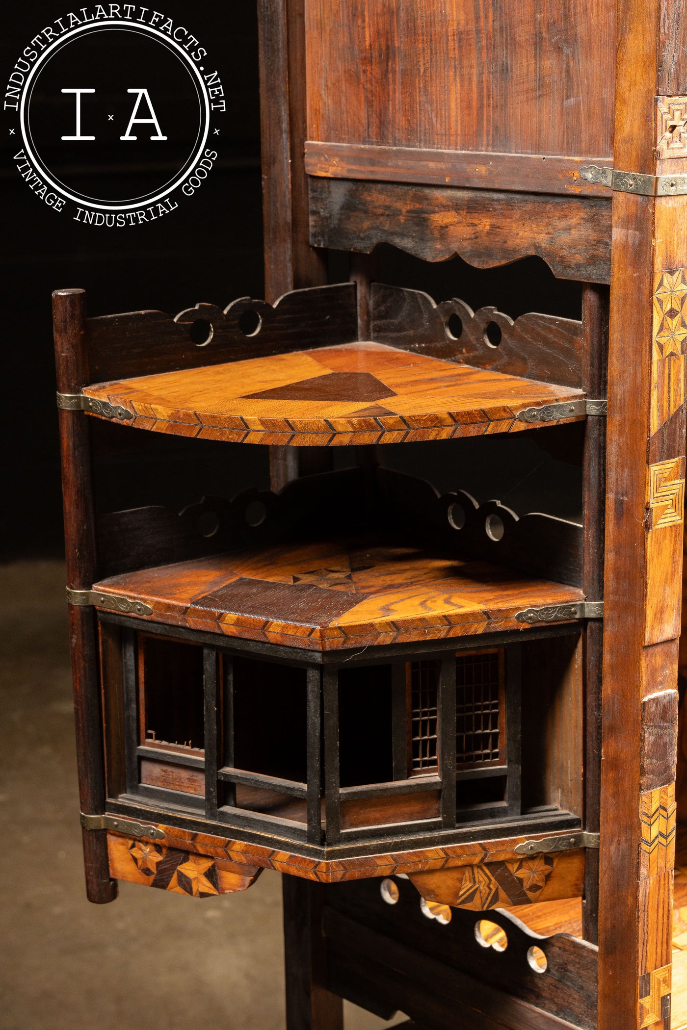 Early Meiji Period Japanese Elm Shadona Cabinet