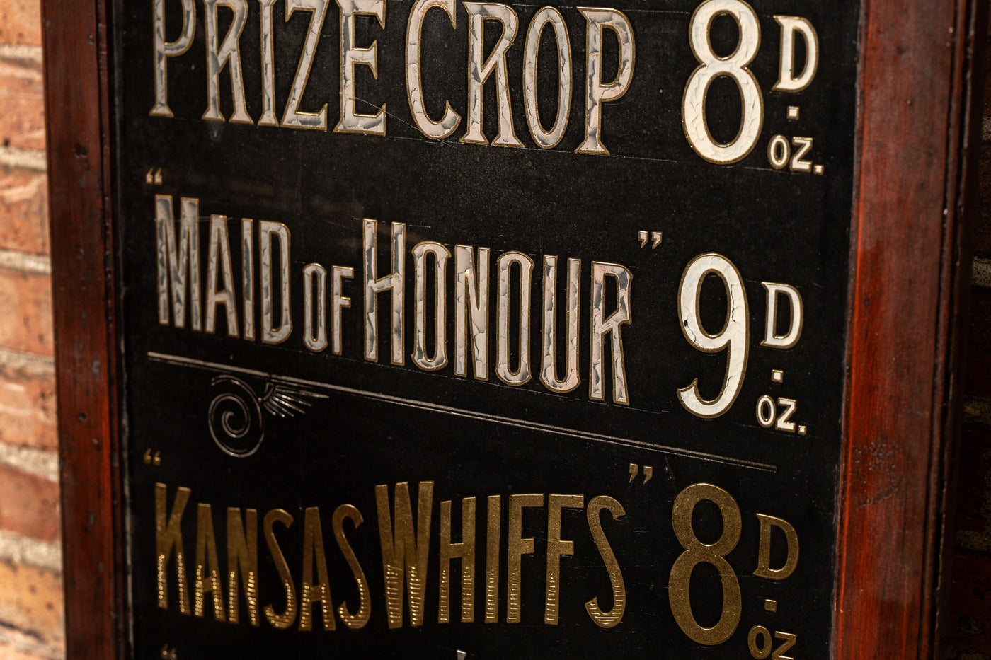 Early Reverse On Glass Gold Leaf Painted Mitchell's Cigarettes Sign