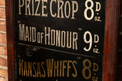 Early Reverse On Glass Gold Leaf Painted Mitchell's Cigarettes Sign