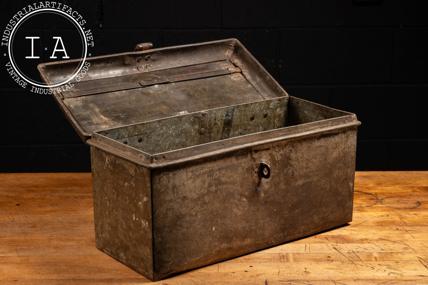 Early 20th Century Painted Metal Toolbox