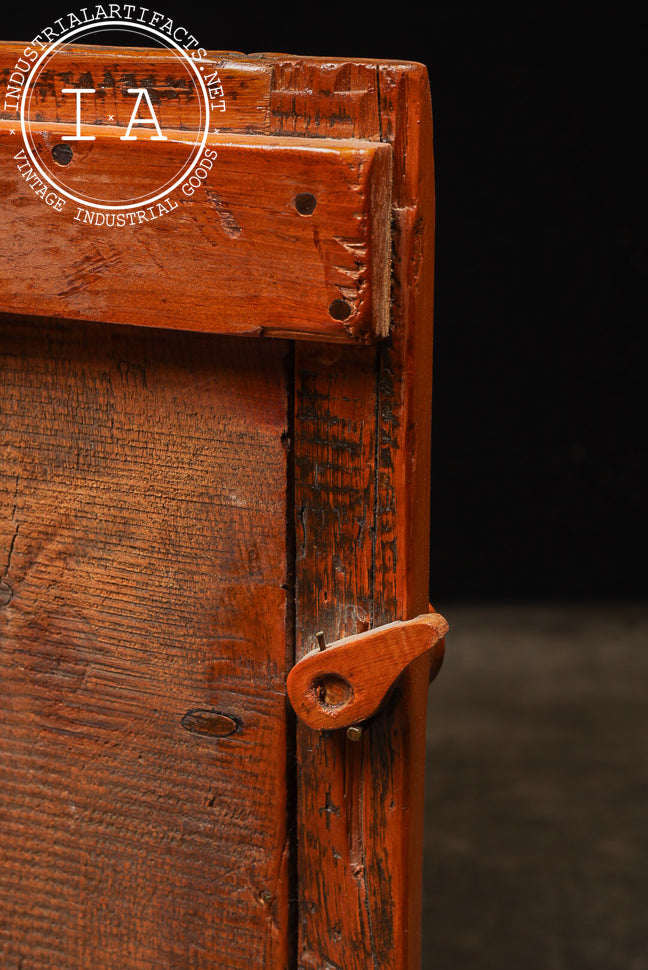 Antique Rustic Pine One-Door Cabinet