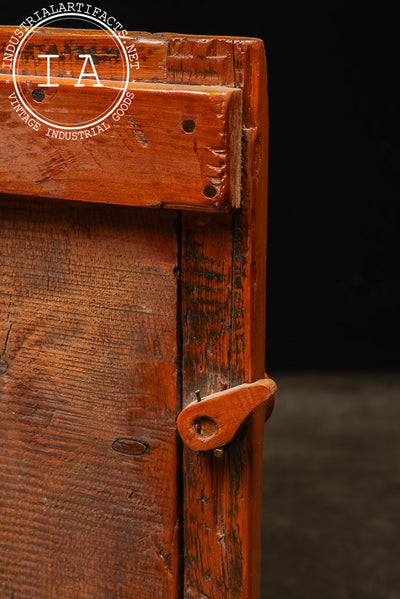 Antique Rustic Pine One-Door Cabinet