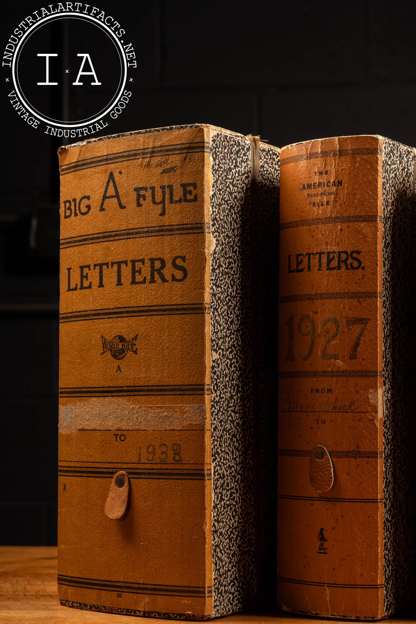 Set of Four Antique Letter File Boxes