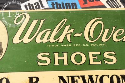 Antique Tin Litho Walk-Over Shoes Storefront Sign