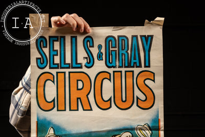 Vintage Sells and Gray Circus Door Panel Poster