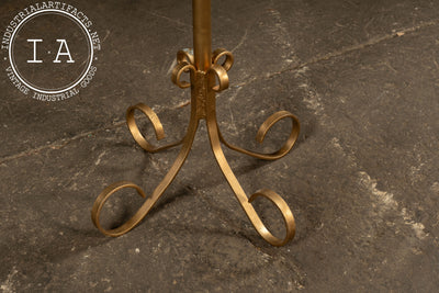 Vintage Gold-Painted Adjustable Floor Candelabra
