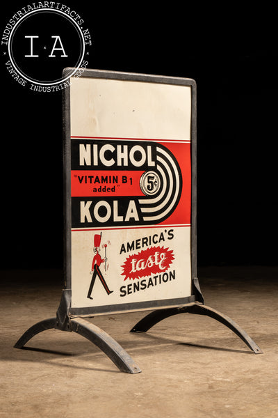 Vintage Nichol Kola Standing Sidewalk Sign