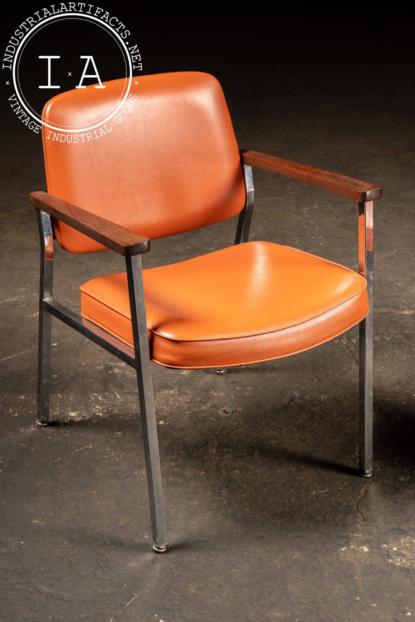 Pair of MCM Office Chairs in Orange by Delwood