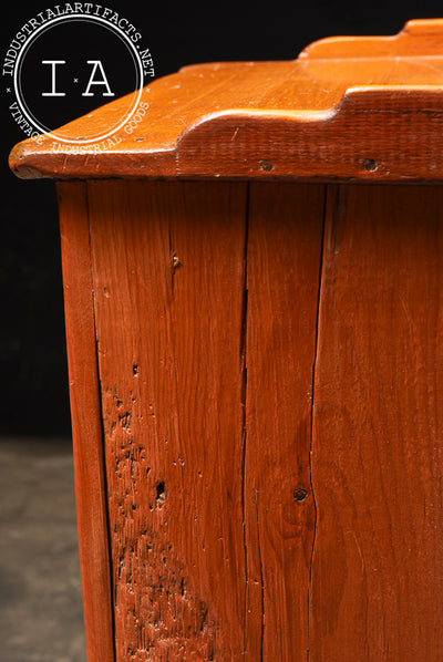 Antique Rustic Pine One-Door Cabinet