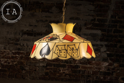 Vintage Painted Fiberglass Poker Pendant Lamp