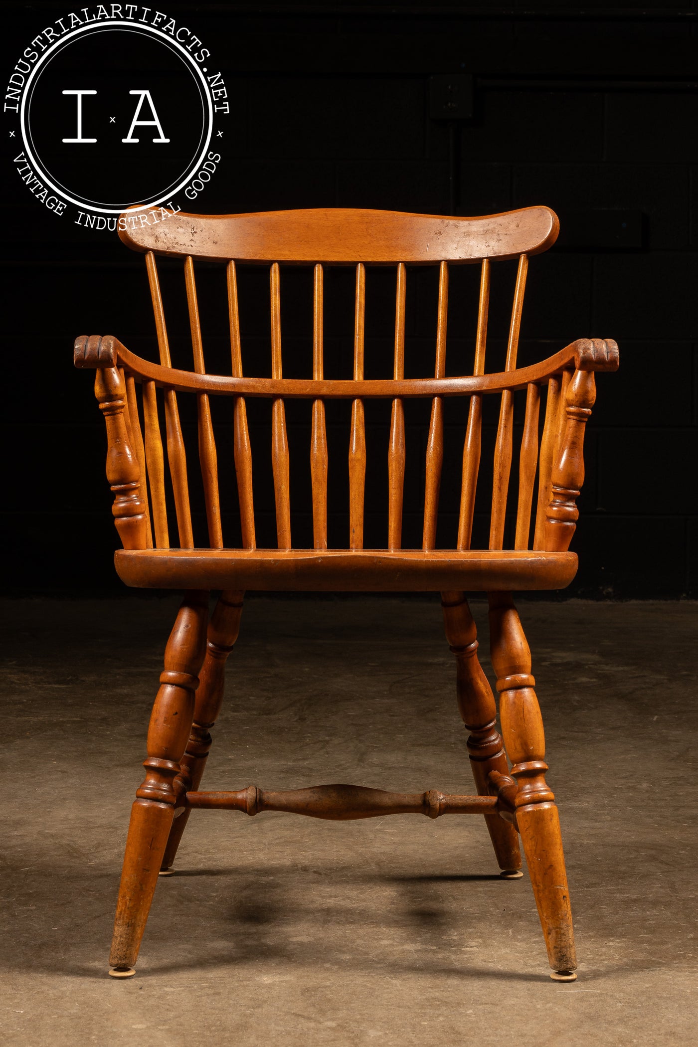 Mid-Century Swedish Maple Comb Back Captain's Chair