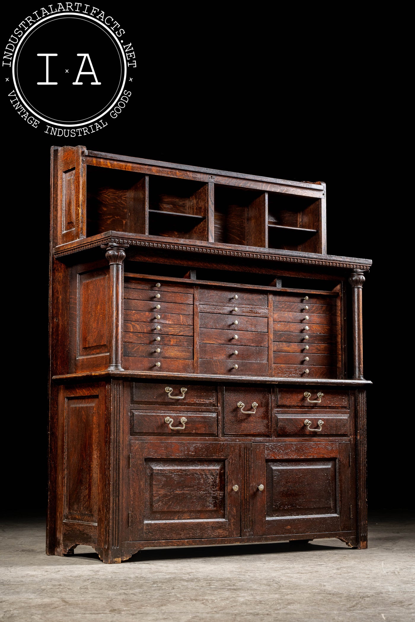 Early 20th Century Quarter Sawn Oak Dental Cabinet