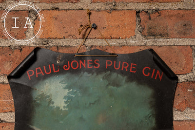 Antique Paul Jones Pure Gin Self-Framed Advertising Sign