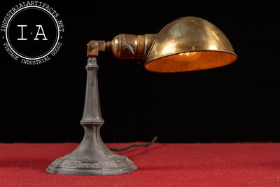 Antique Brass and Cast Iron Desk Lamp by Eagle