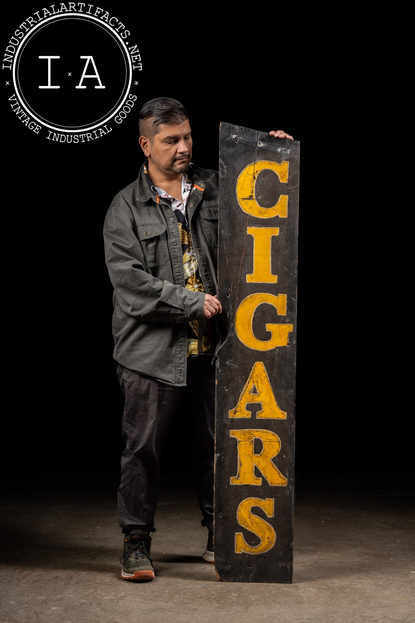 Antique "Cigars" Painted Wooden Sign