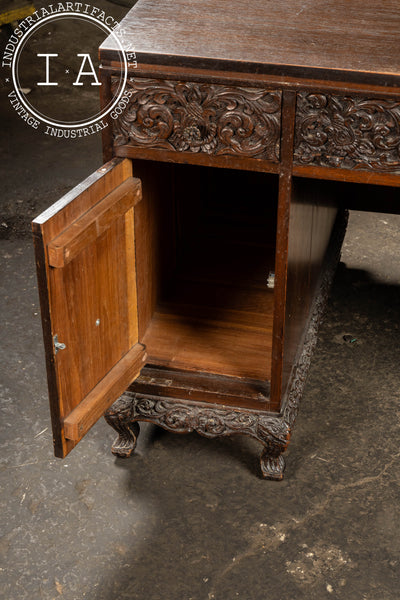 Antique Southeast Asian Carved Rosewood Desk