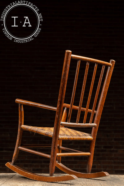 Antique Railback Wicker Child/Doll Rocking Chair