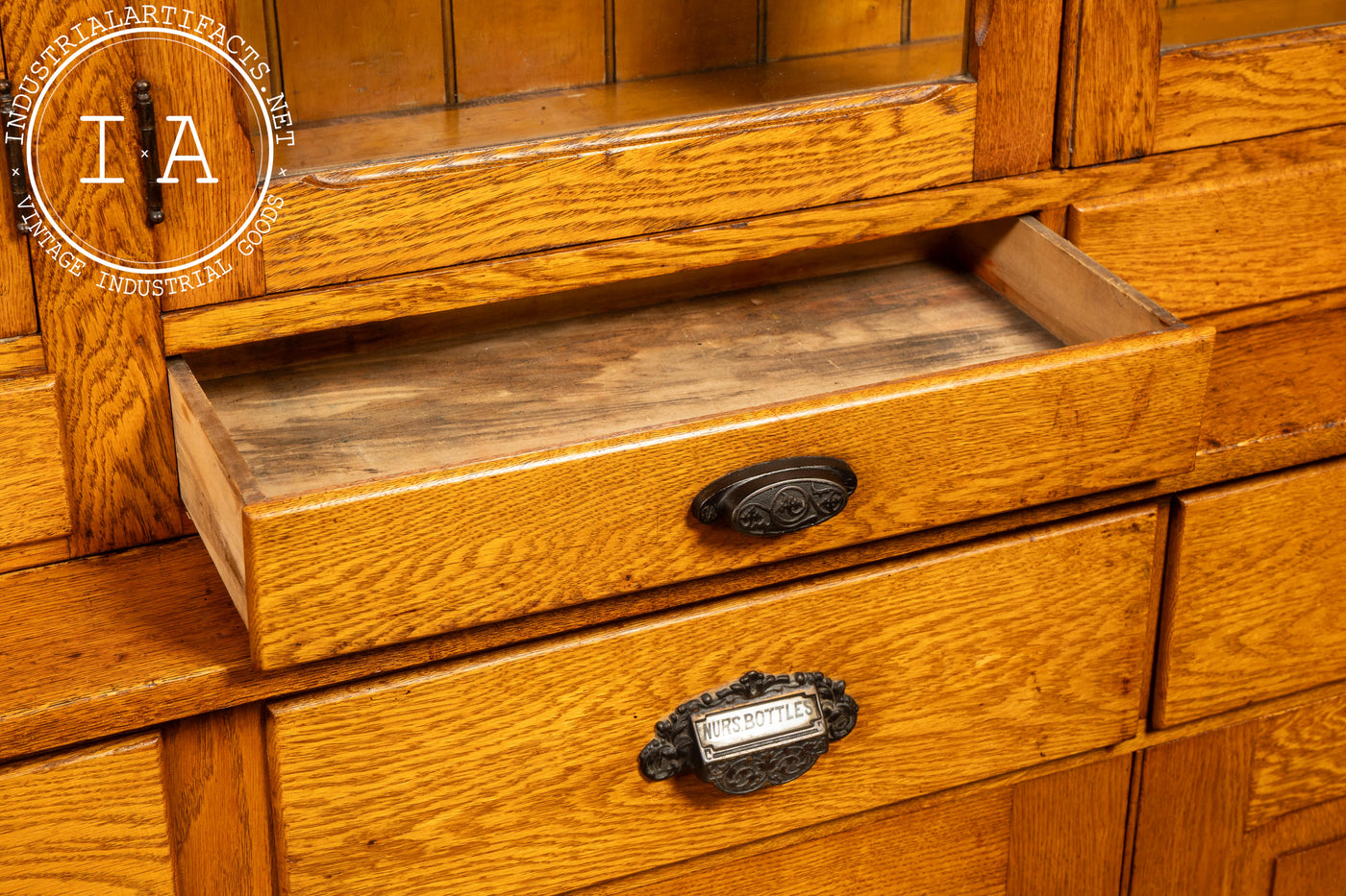 Massive Early 20th Century Apothecary Display Cabinet